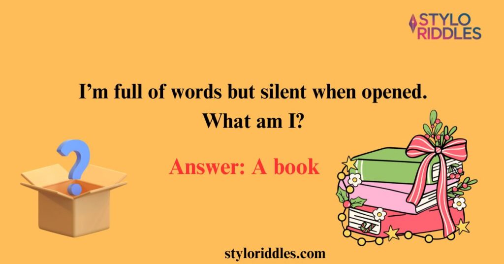 riddle about books